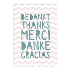 Ansichtkaart Bedankt Internationaal // Merci Danke Gracias