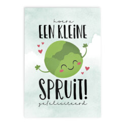 Felicitatie Kaart Baby Jongen // Hoera Een Kleine Spruit